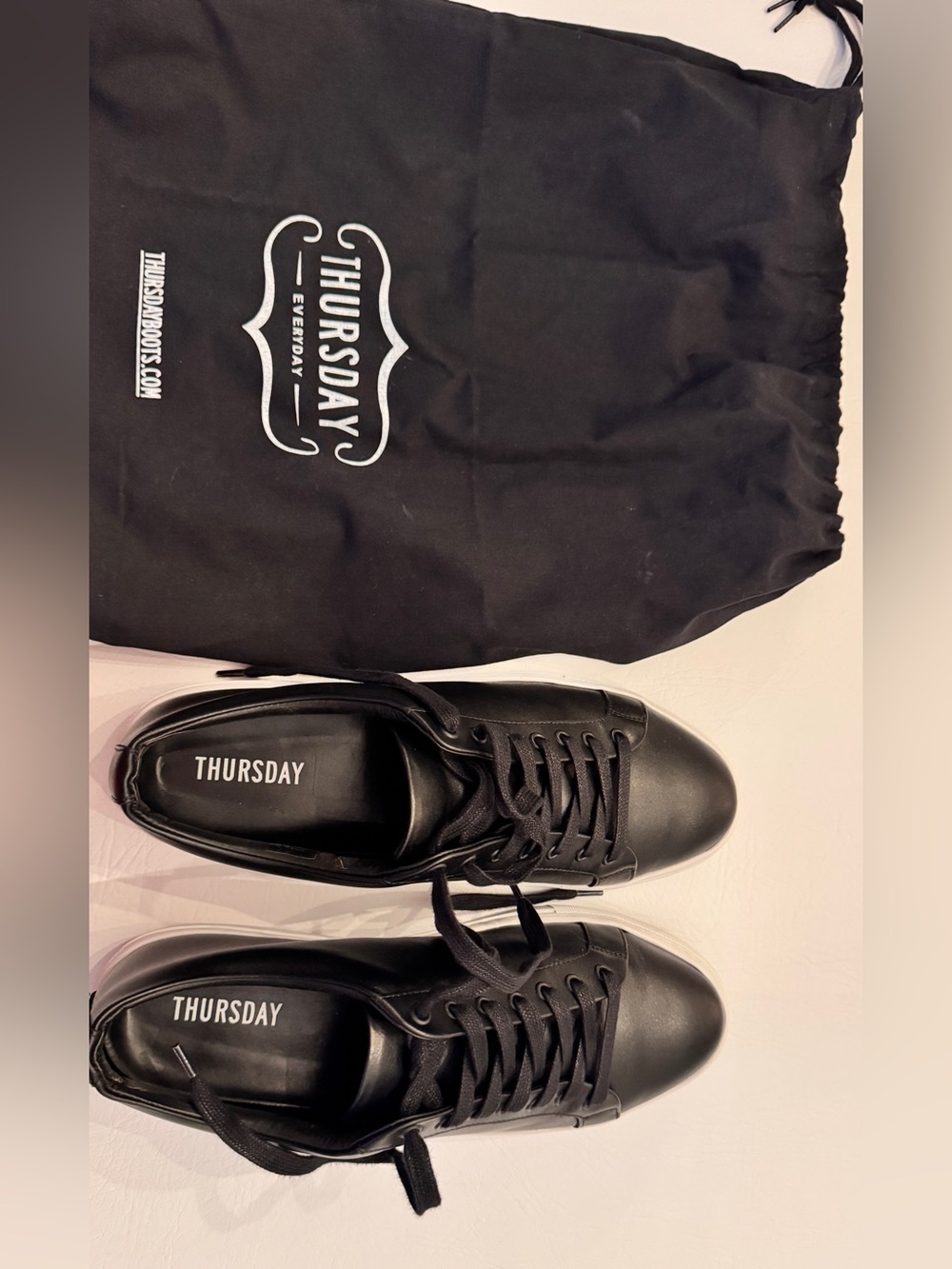 Thursday Boot Company Men’s Black Leather Low-Top Sneakers